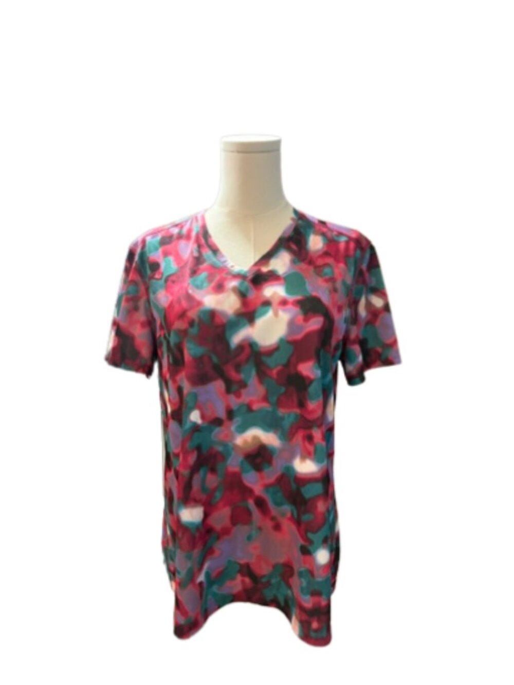 Reel Legends Freeline Top L Multicolor V Neck Active Casual Tee - Picture 6 of 7